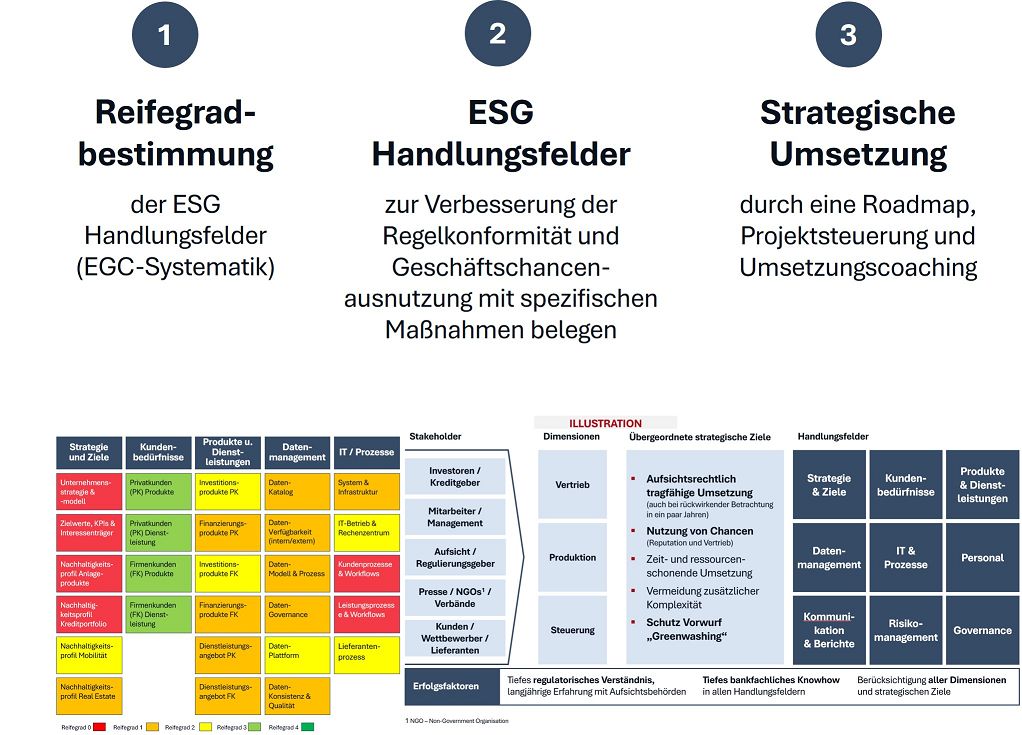 ESG-Reifegrad, ESG-Handlungsfelder und ESG-Umsetzung
